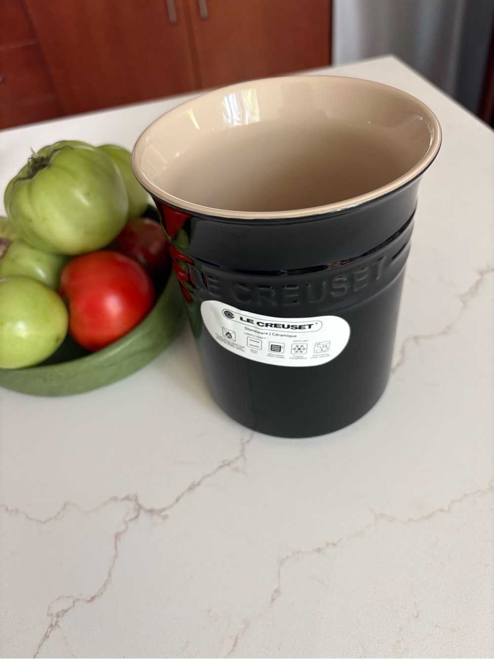 NWT Le Creuset Black Onyx Ceramic 1L Utensil Crock